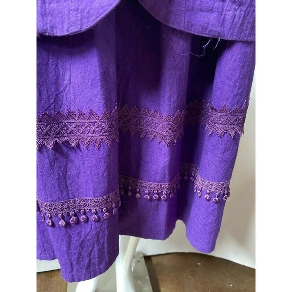 Womens 2 Piece Skirt Suit Purple Long Sleeve - Picture 6 of 8